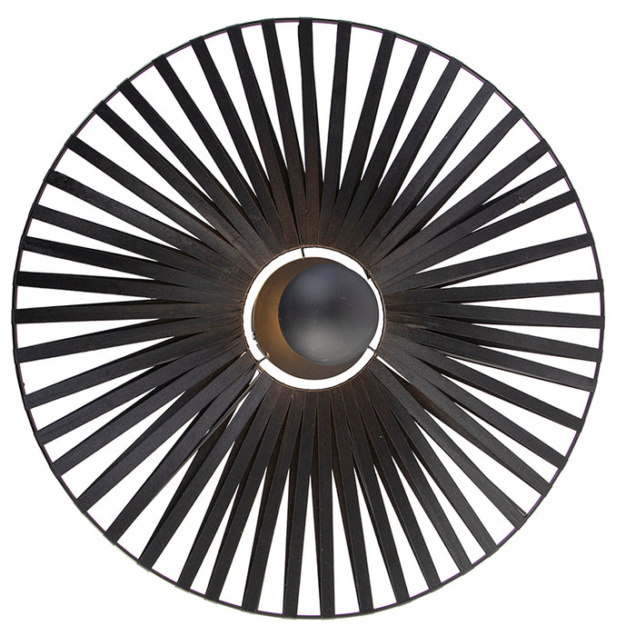 QAZQA Wandlamp leia - Zwart - Landelijk - D 60cm