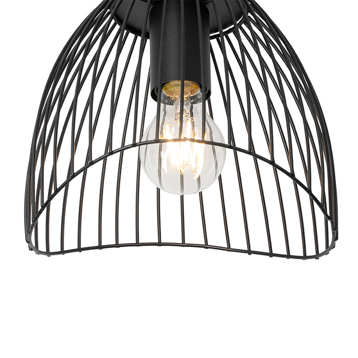 QAZQA Design plafondlamp zwart draad 20cm - Pua