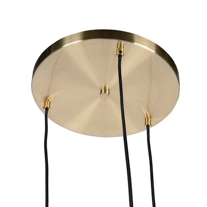QAZQA Hanglamp woonkamer, art deco, modern, drie zwarte glazen bollen