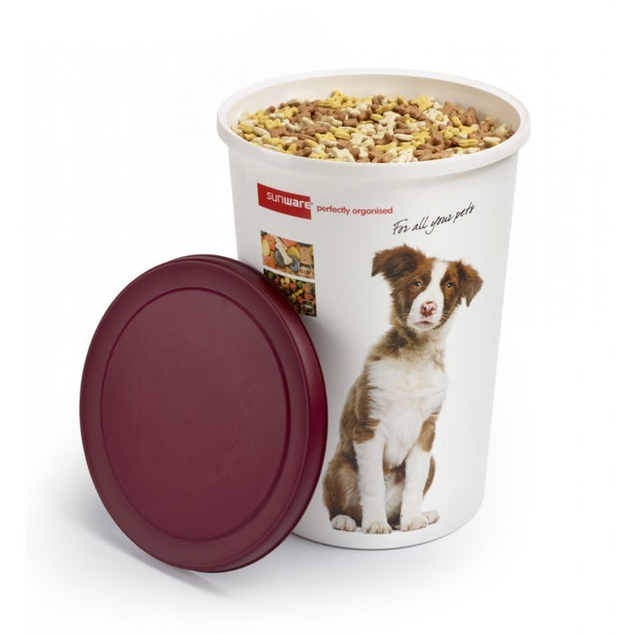 SUNWARE TWINGA HUISDIEREN VOEDERTON 45 L 37.5x37.5x54cm wit-bordeaux