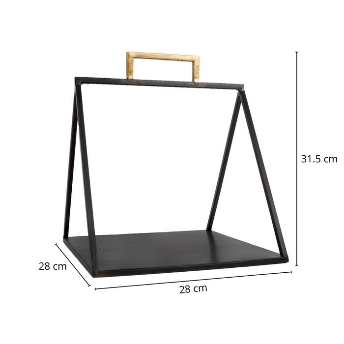 Dulaire Etagere|Dienblad Zwart metaal Goud 31.5 cm