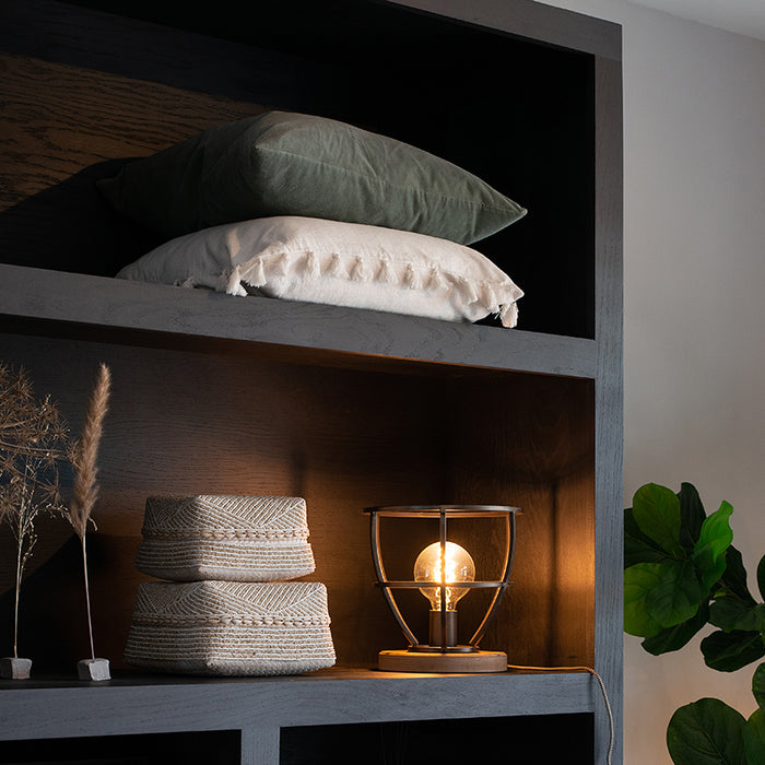 QAZQA Tafellamp arthur - Zwart - Industrieel - D 25cm