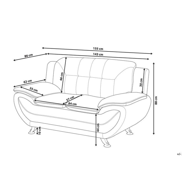 Beliani - LEIRA - Tweezitsbank - Wit - Kunstleer
