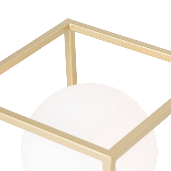 QAZQA Design tafellamp goud met wit glas - Aniek