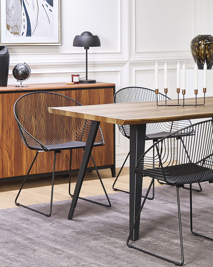 Beliani - AURORA - Eetkamerstoel - Zwart - Staal