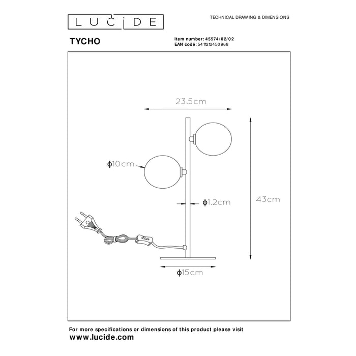 Lucide TYCHO Tafellamp - Mat Goud | Messing