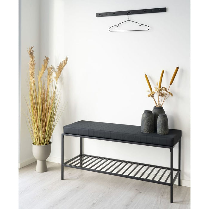 House Nordic Bankje Avery met schap en kussen zwart