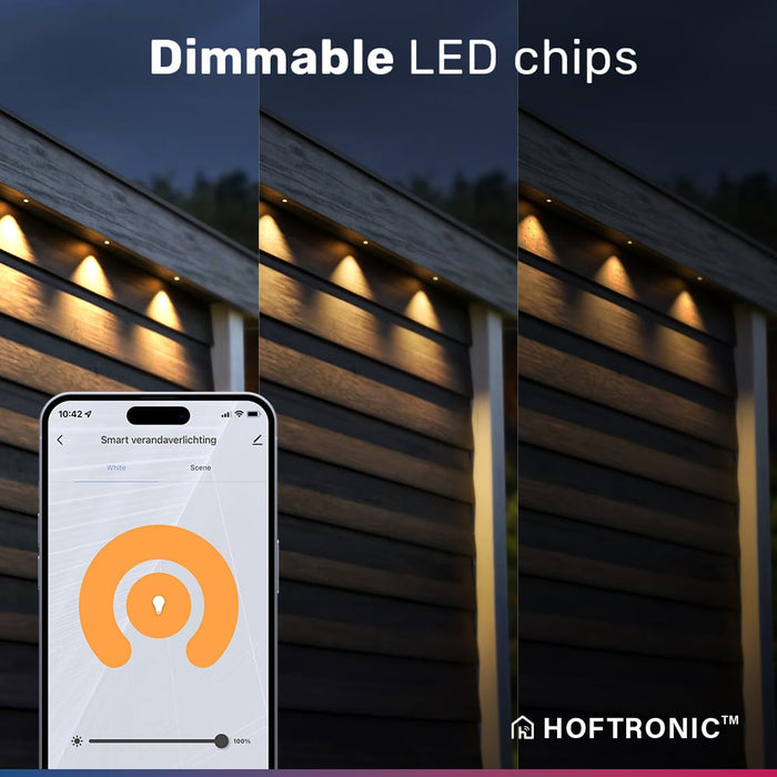 Milano - 8x Smart inbouwspots veranda – Complete Set – Wifi &