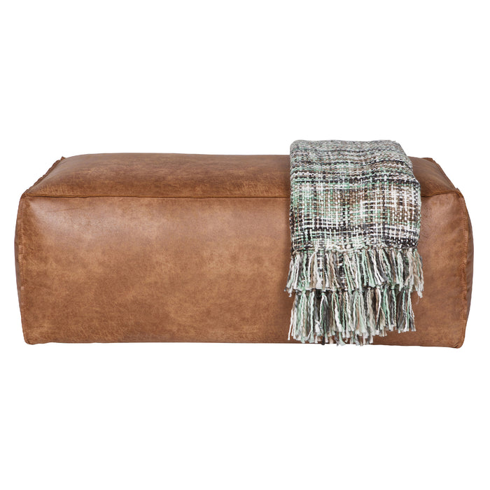 WOOOD Rodeo Poef - Eco-leder - Cognac