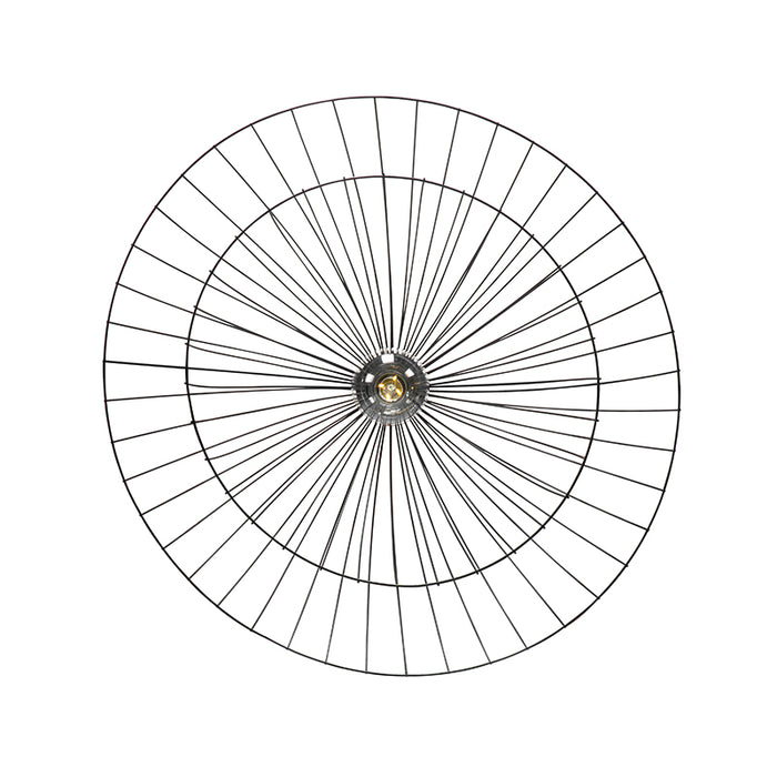 QAZQA Design plafondlamp zwart met dubbel kap 66cm - Pua