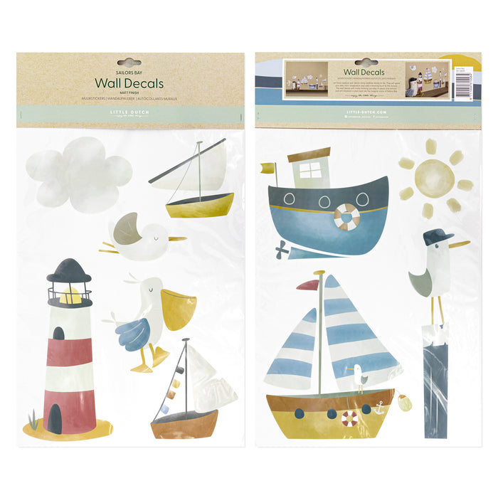Little Dutch Sailors Bay Muurstickers - 42x30cm - boten en Vogels