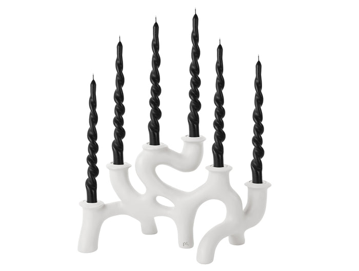 present time Kandelaar Swirls Large - White