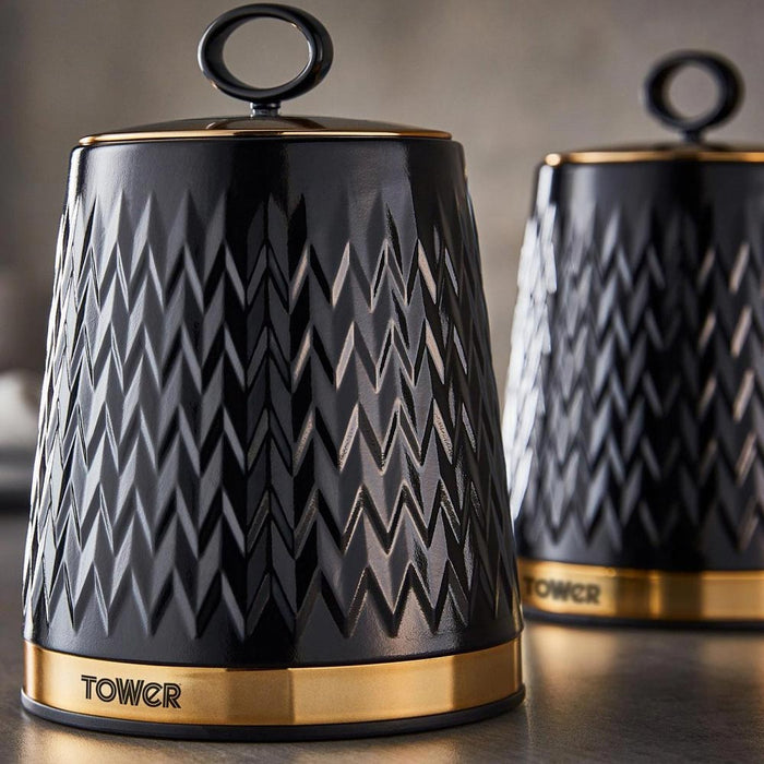 Tower Empire Retro Opbergblikken Set van 3 Zwart