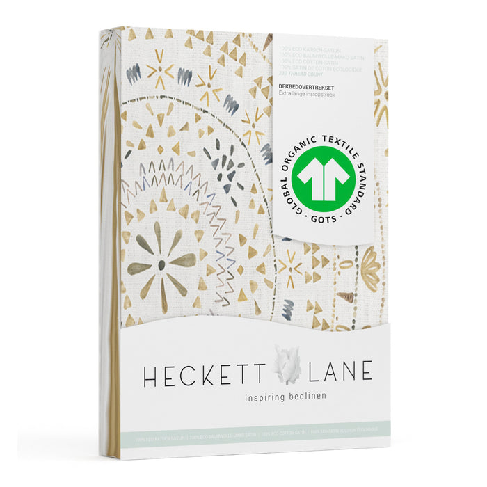Heckett Lane Dekbedovertrek Katoen Satijn Barbola - bone brown