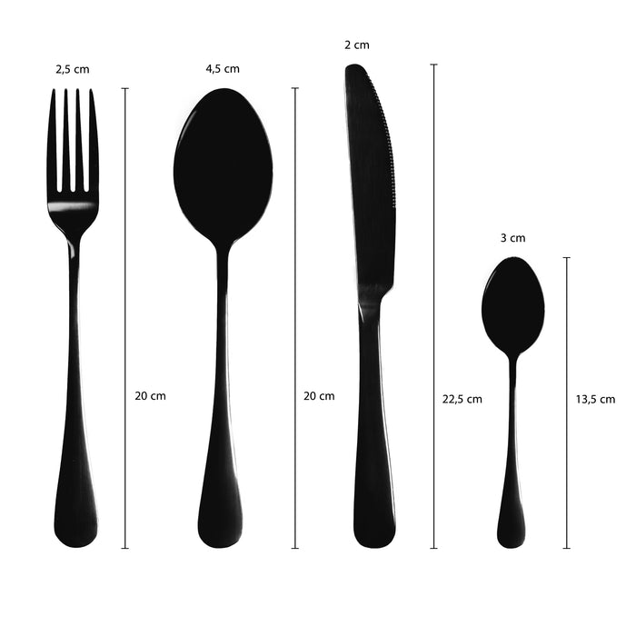 Krumble Bestekset van 4 - Zwart