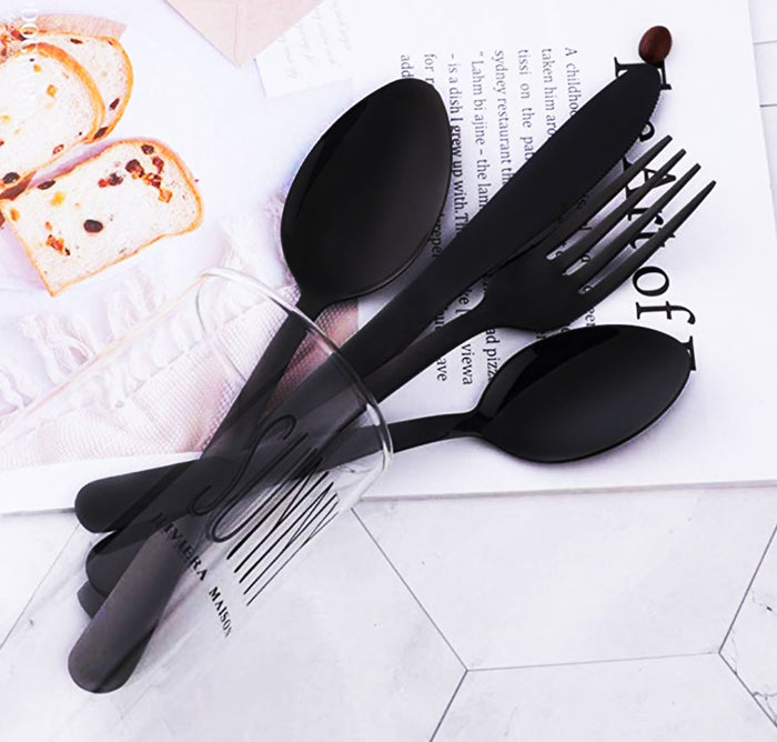 Krumble Bestekset van 4 - Zwart