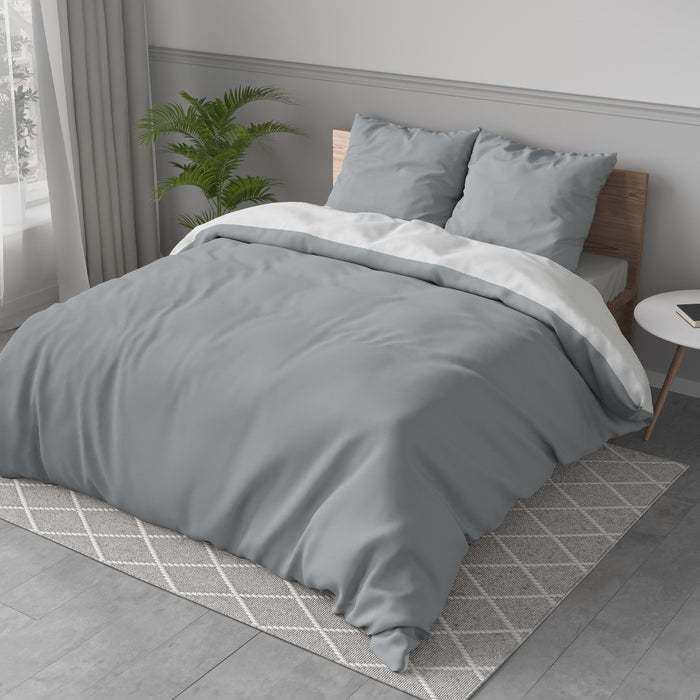 Zensation Dekbedovertrek Twin Face White Grey-200x200|220