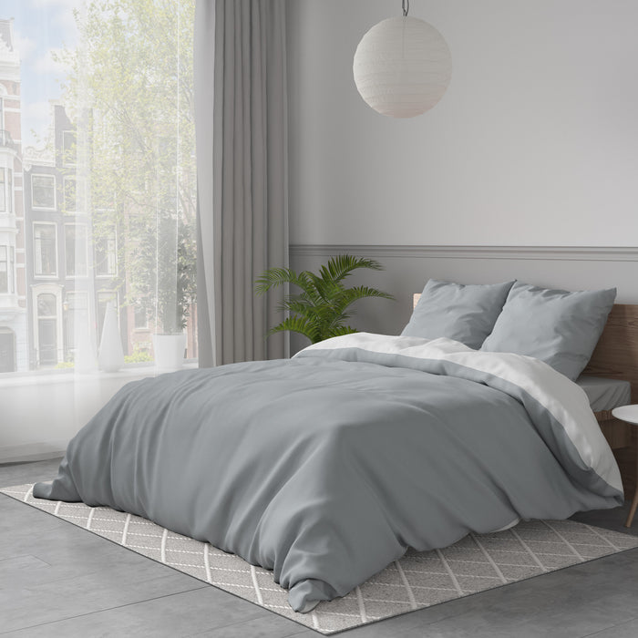 Zensation Dekbedovertrek Twin Face White Grey-200x200|220