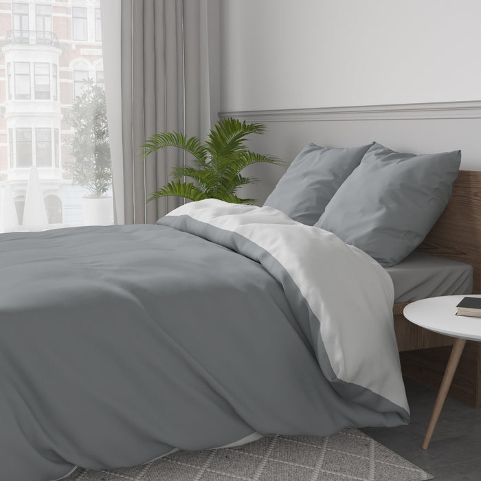 Zensation Dekbedovertrek Twin Face White Grey-200x200|220