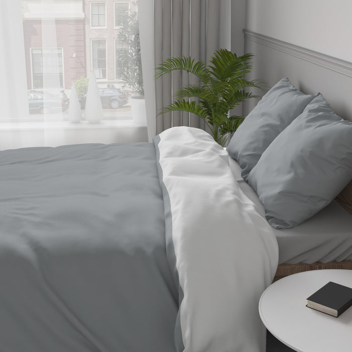 Zensation Dekbedovertrek Twin Face White Grey-200x200|220