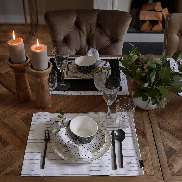 Riviera Maison Dots & Stripes Glass M (Ø) 85x (H) 13