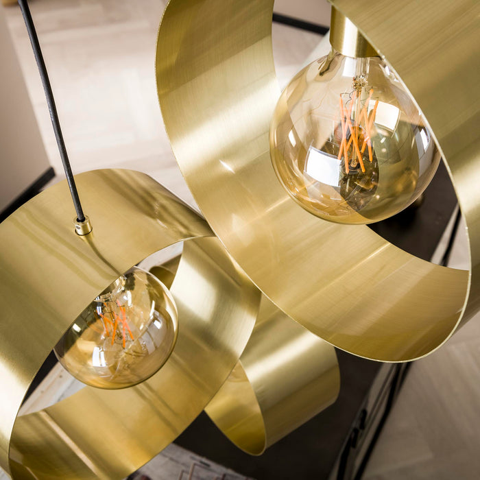 Hoyz - Industriële Hanglamp Vegas met 3 ronde lampen - Goud