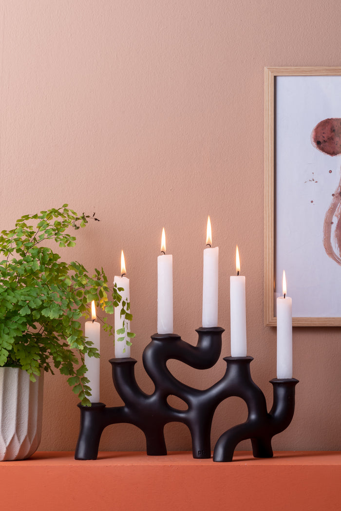 present time Kandelaar Swirls Large - Black