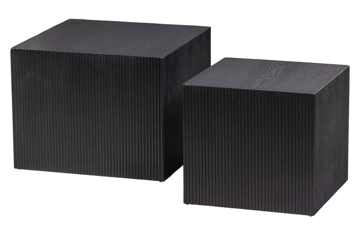 WOOOD Sanne Bijzettafels - Mdf - Zwart - Set van 2