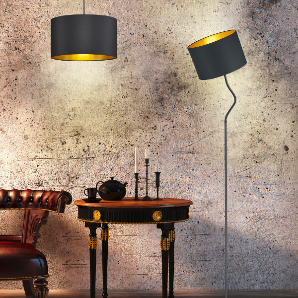 Trio Leuchten Vloerlamp industrieel - Metaal - Zwart