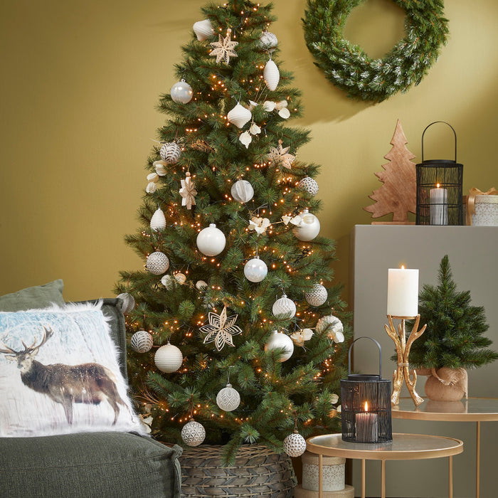 House of Seasons Lorens Kerstboommand - H21 x Ø50 cm - White Wash