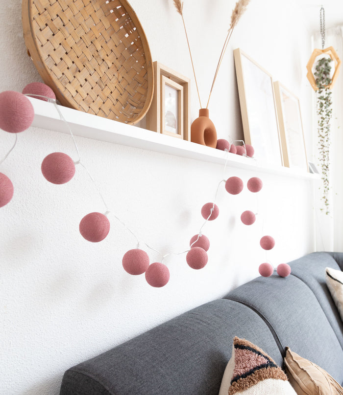 Cotton Ball Lights regular Lichtslinger - Rose 20