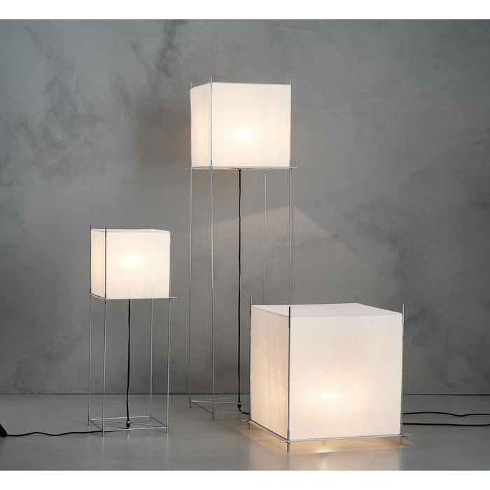 Lotek Classic vloerlamp, frame zwart metaal, doek wit