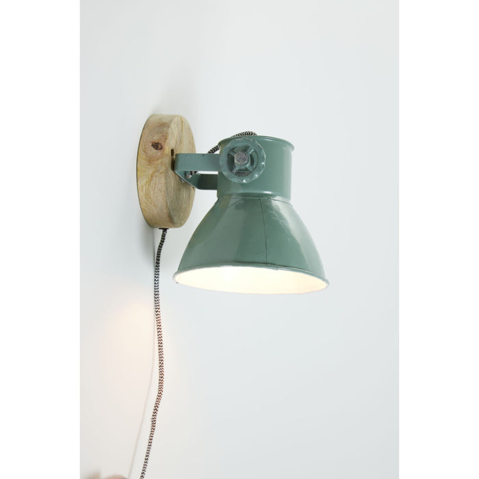 Light & Living Wandlamp Elay - Hout|Groen - 20x18x19cm