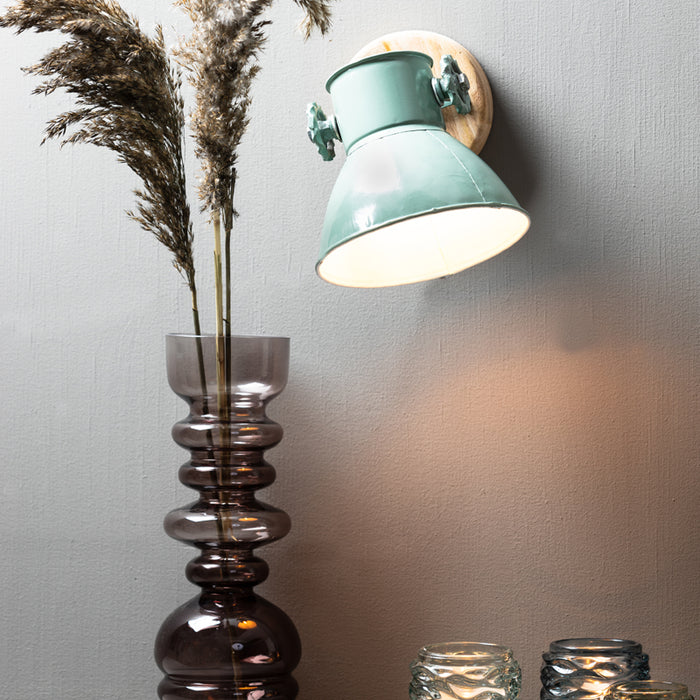 Light & Living Wandlamp Elay - Hout|Groen - 20x18x19cm