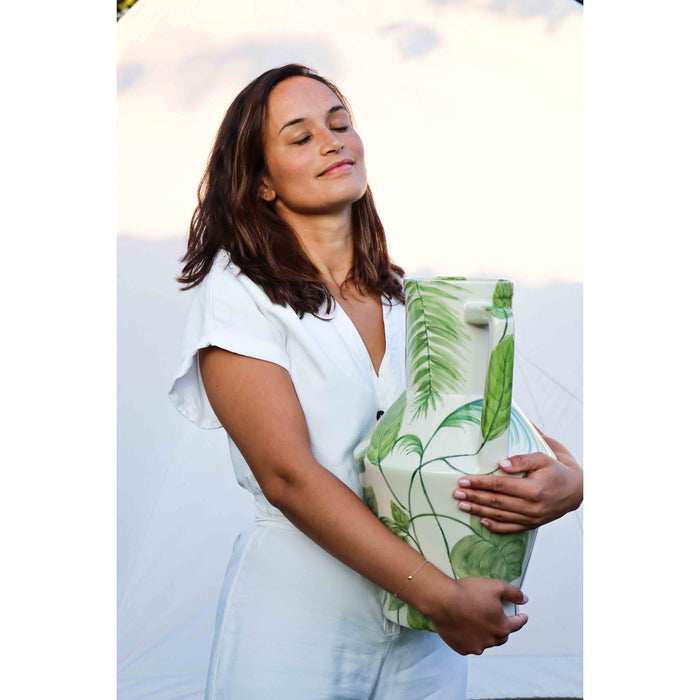 Return to Sender Vaas 45 cm Jungle print handgeschilderd met handvat