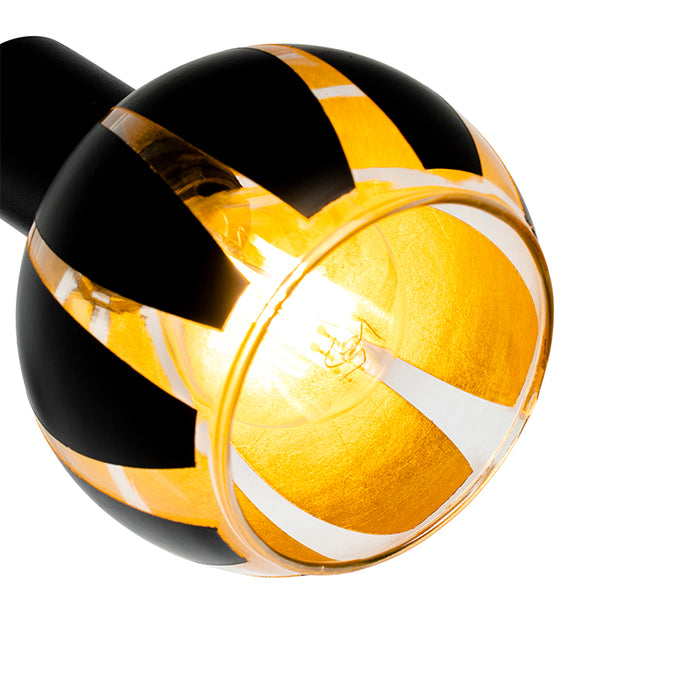 QAZQA Wandlamp melone - Zwart - Modern - L 90mm