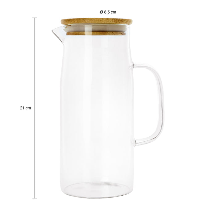 Krumble Karaf met handvat en houten deksel - 1 L - Glas