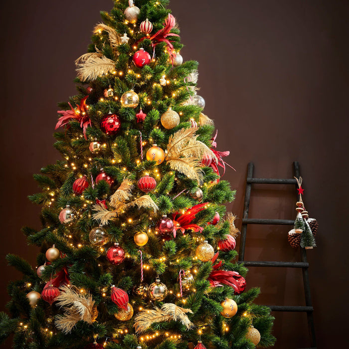 House of Seasons Kerstboomrok - H26 x Ø58 cm - Zeegras - Goud