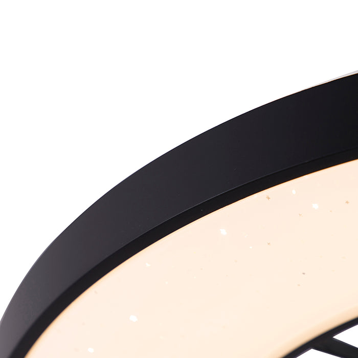 QAZQA Plafondventilator zwart met ster effect 60cm incl. LED dimbaar