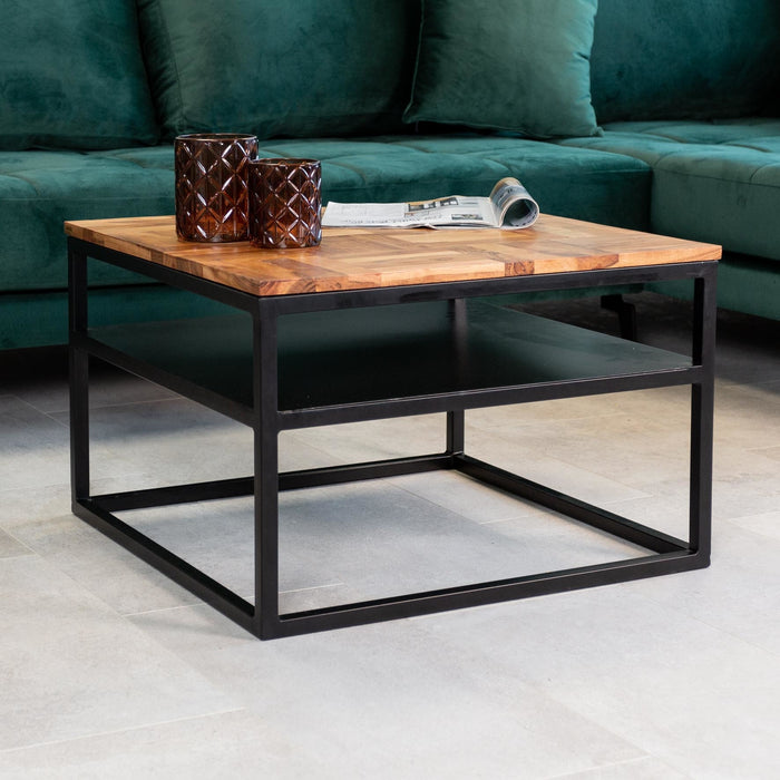 Dimehouse Industriële vierkante salontafel Harris 60x60 cm