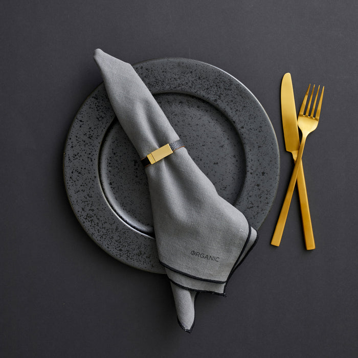 Södahl Organic Tafelkleed 140 x 250 cm - Grijs/Zwart