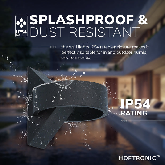 HOFTRONIC Muta LED Wandlamp Zwart IP54 voor binnen en buiten