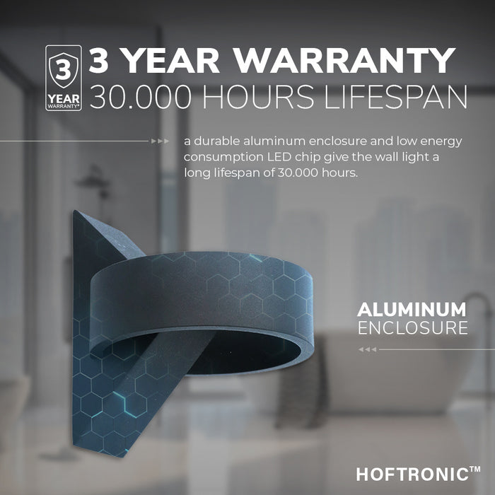 HOFTRONIC Muta LED Wandlamp Zwart IP54 voor binnen en buiten