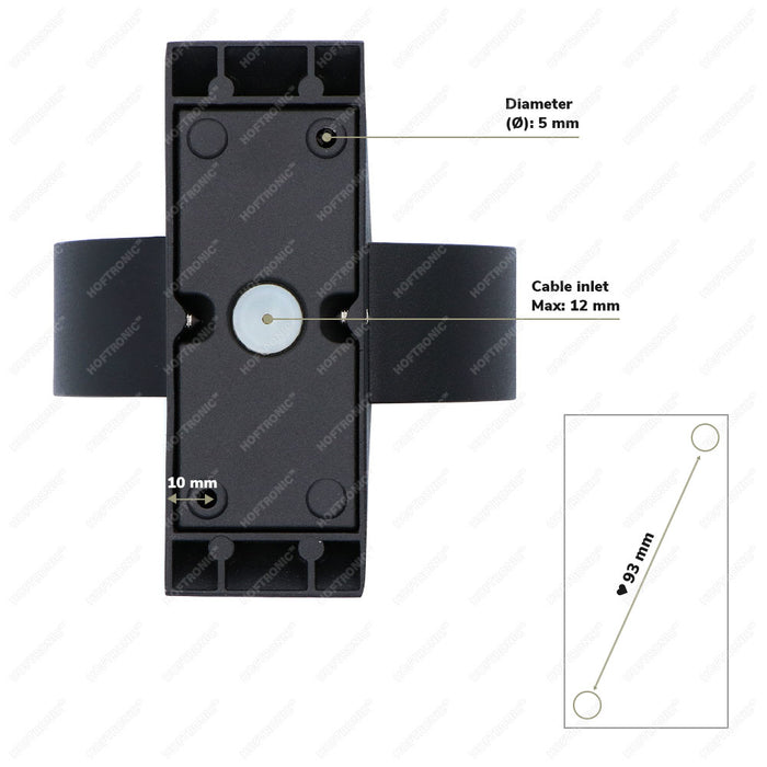 HOFTRONIC Muta LED Wandlamp Zwart IP54 voor binnen en buiten