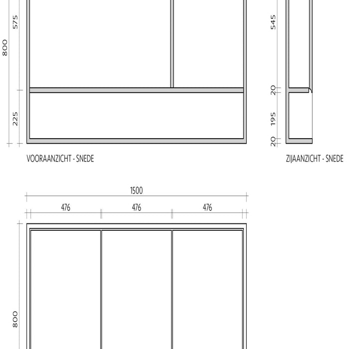 Going Objects - Jacqueline Spiegelkast 150 cm - Berk