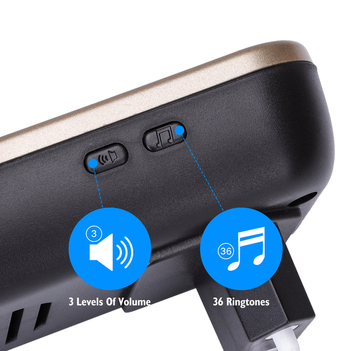 Aigostar Draadloze Deurbel - Met 2 ontvangers - 36 Melodieën