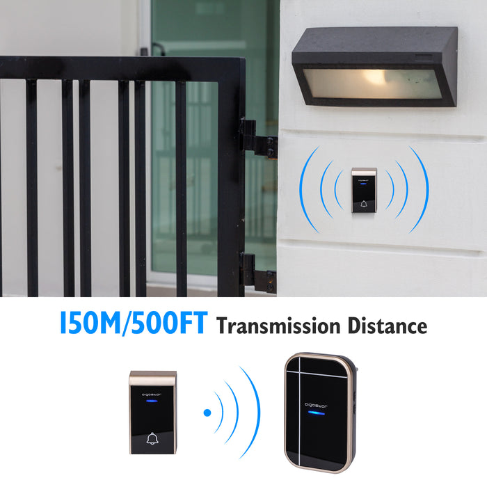 Aigostar Draadloze Deurbel - Met 2 ontvangers - 36 Melodieën