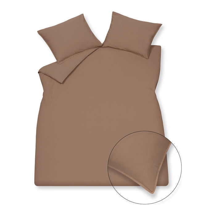 Vandyck Washed Cotton Dekbedovertrek 240 x 200/220 cm - Brownie