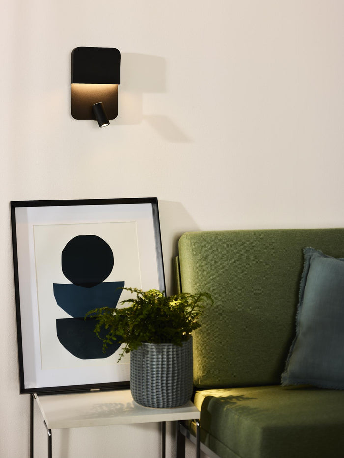 Lucide BOXER Bedlamp - Zwart