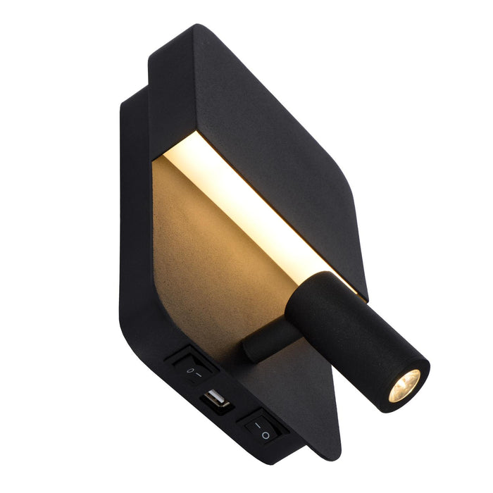 Lucide BOXER Bedlamp - Zwart